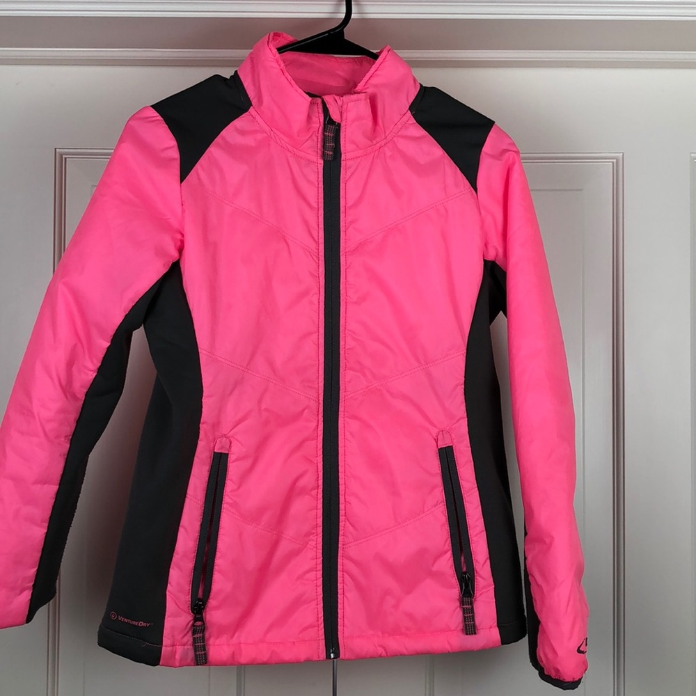 Champion girl's  pink gray Venture Dry jacket 12